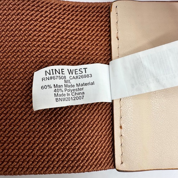 Nine West Women Elastic Wide Corset Belt Brown Gold Buckle M/L BNW2012007 - Picture 3 of 8